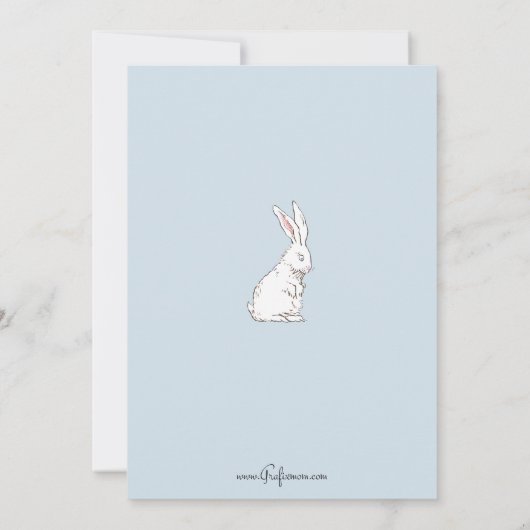 かわいいヴィンテージふわふわイースターバニーと卵 シーズンカード (裏面)