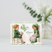 かわいいヴィンテージアイリッシュセントパトリックの日 ポストカード (スタンド正面)