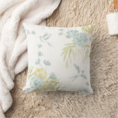 かわいいヴィンテージアクセントのピローフローラ、鳥 クッション (ブランケット)