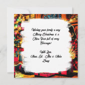 かわいいヴィンテージアジアの子ども2人のクリスマス シーズンカード (裏面)