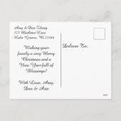 かわいいヴィンテージアジアの子ども2人のクリスマス シーズンポストカード (裏面)