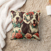 かわいいヴィンテージアメリカンピットブルテリア クッション (ブランケット)