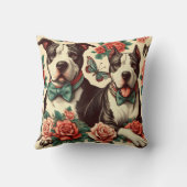 かわいいヴィンテージアメリカンピットブルテリア クッション (裏面)