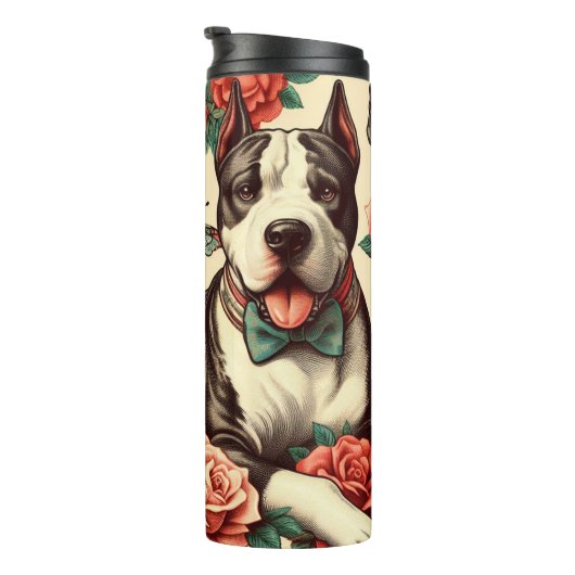 かわいいヴィンテージアメリカンピットブルテリア タンブラー (回転右)