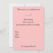 かわいいヴィンテージアート90誕生日招待状 招待状 (裏面)