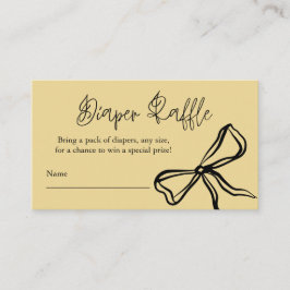 かわいいヴィンテージイエローブラックボウオムツラッフル エンクロージャーカード