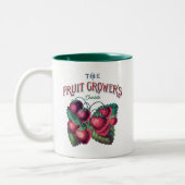 かわいいヴィンテージイチゴあなたの名前を追加 ツートーンマグカップ (左)