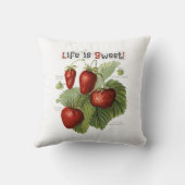 かわいいヴィンテージイチゴの品種の生活は甘い クッション (裏面)