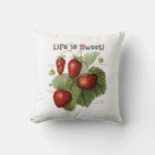 かわいいヴィンテージイチゴの品種の生活は甘い クッション (正面)