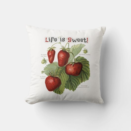 かわいいヴィンテージイチゴの品種の生活は甘い クッション (正面)