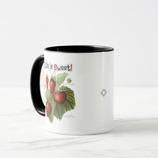 かわいいヴィンテージイチゴの品種の生活は甘い マグカップ (正面左)