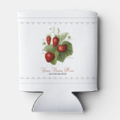 かわいいヴィンテージイチゴ品種あなたの名前を追加 缶クーラー (裏面)