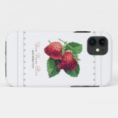 かわいいヴィンテージイチゴ品種あなたの名前を追加Ca Case-Mate iPhoneケース (裏面(横))