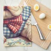 かわいいヴィンテージイングリッシュブルドッグアート キッチンタオル (四つ折り)