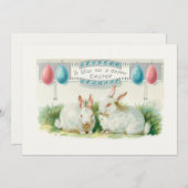 かわいいヴィンテージイースターエッグとブニー シーズンカード (正面/裏面)