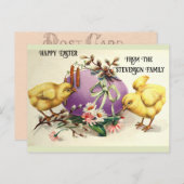 かわいいヴィンテージイースターチックスとフローラ卵 ポストカード (正面/裏面)
