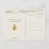 かわいいヴィンテージイースターチックスとレインボー ポストカード (裏面)