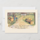 かわいいヴィンテージイースターチックス家族の写真のためにポーズ シーズンカード (正面)