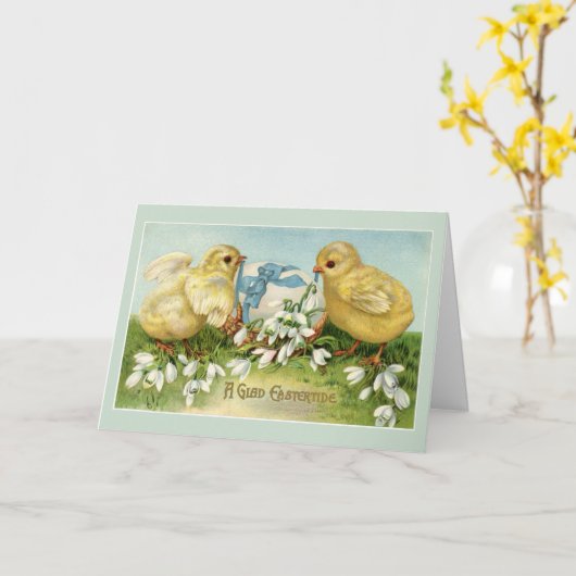 かわいいヴィンテージイースターチックス カード (黄色い花)