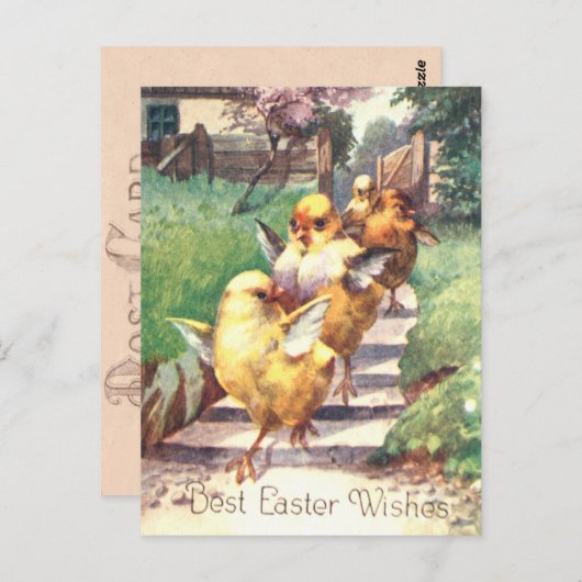かわいいヴィンテージイースターチックス ポストカード (正面/裏面)