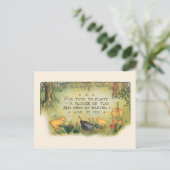 かわいいヴィンテージイースターチックス&春の花 ポストカード (スタンド正面)