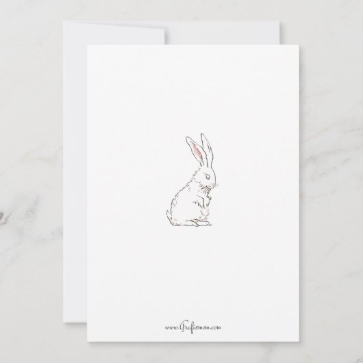 かわいいヴィンテージイースターバニーと卵 シーズンカード (裏面)