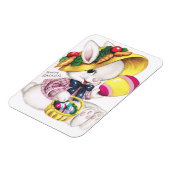 かわいいヴィンテージイースターバニーと卵 マグネット (左側)