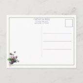 かわいいヴィンテージイースターバニーと弓 ポストカード (裏面)