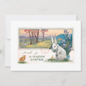 かわいいヴィンテージイースターバニーと電話 シーズンカード (正面)