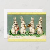 かわいいヴィンテージイースターバニーラビットバンド ポストカード (正面/裏面)