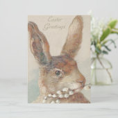 かわいいヴィンテージイースターバニーラビット シーズンカード (スタンド正面)