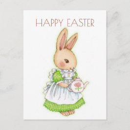かわいいヴィンテージイースターバニーラビット ポストカード