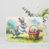 かわいいヴィンテージイースターバニー シーズンカード (スタンド正面)