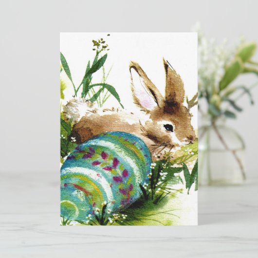 かわいいヴィンテージイースターバニー シーズンカード (スタンド正面)