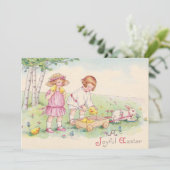 かわいいヴィンテージイースターバニー シーズンカード (スタンド正面)