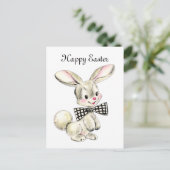 かわいいヴィンテージイースターバニー シーズンポストカード (スタンド正面)