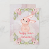 かわいいヴィンテージイースターバニー – ハッピーイースター ノートカード (正面/裏面)