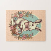 かわいいヴィンテージイースターバニー/卵/バスケット ジグソーパズル (横)
