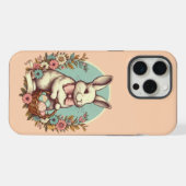 かわいいヴィンテージイースターバニー/卵/バスケット iPhoneケース (裏面横)