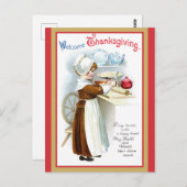 かわいいヴィンテージウェルカムサンクスギビング ポストカード (正面/裏面)