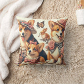 かわいいヴィンテージウェルシュコーギーカーディガン クッション (ブランケット)