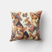 かわいいヴィンテージウェルシュコーギーカーディガン クッション (裏面)