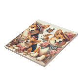 かわいいヴィンテージウェルシュコーギーカーディガン タイル (側面)