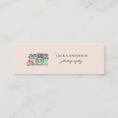 かわいいヴィンテージウォーターカラーカメラ スキニー名刺 (正面)