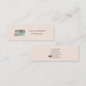 かわいいヴィンテージウォーターカラーカメラ スキニー名刺 (正面/裏面)