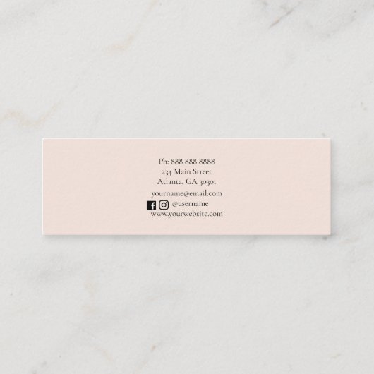 かわいいヴィンテージウォーターカラーカメラ スキニー名刺 (裏面)