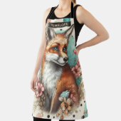 かわいいヴィンテージウォーターコロキツネ絵を描ズ エプロン (インサイチュ)