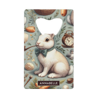 かわいいヴィンテージウサギ クレジットカード栓抜き