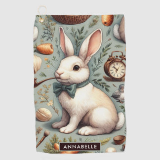 かわいいヴィンテージウサギ ゴルフタオル