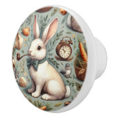 かわいいヴィンテージウサギ セラミックノブ (右)